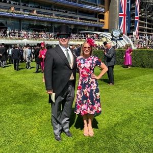 Petite Floral-Print Fit & Flare Dress